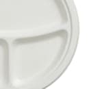 Fineline 9" Round Disposable Plate w/ (3) Compartments - Baggase, White (43RP09S3) thumbnail 4