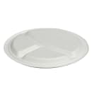 Fineline 9" Round Disposable Plate w/ (3) Compartments - Baggase, White (43RP09S3) thumbnail 5