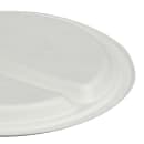 Fineline 9" Round Disposable Plate w/ (3) Compartments - Baggase, White (43RP09S3) thumbnail 6