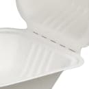 Fineline Disposable Hinged Container - 6"L x 6"W x 3 1/10" H, Bagasse, White (43SH6) thumbnail 4