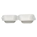 Fineline Disposable Hinged Container - 6"L x 6"W x 3 1/10" H, Bagasse, White (43SH6) thumbnail 5