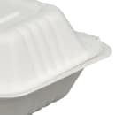 Fineline Disposable Hinged Container - 6"L x 6"W x 3 1/10" H, Bagasse, White (43SH6) thumbnail 6