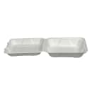 Fineline Disposable Hinged Container - 8"L x 8"W x 2 1/2"H, Bagasse, White (43SH8) thumbnail 5