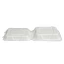 Fineline Disposable Hinged Container - 8"L x 8"W x 2 1/2"H, Bagasse, White (43SH8) thumbnail 6
