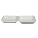 Fineline Disposable Hinged Container - 9"L x 9"W x 3 1/10" H, Bagasse, White (43SHD9) thumbnail 6
