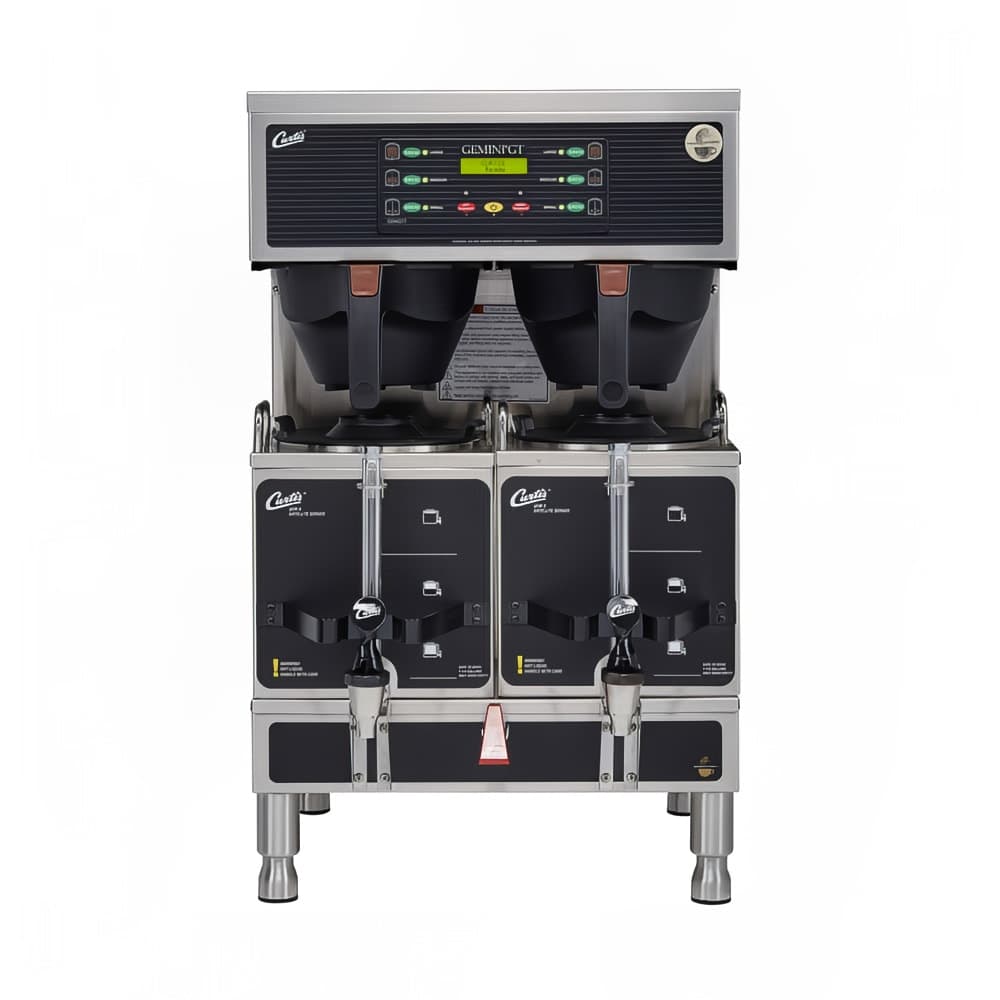 Curtis GEMTS10A1000 Automatic Twin Coffee Brewer w/ (2) Lower Warmer & Hot Water Faucet, 220v/1ph