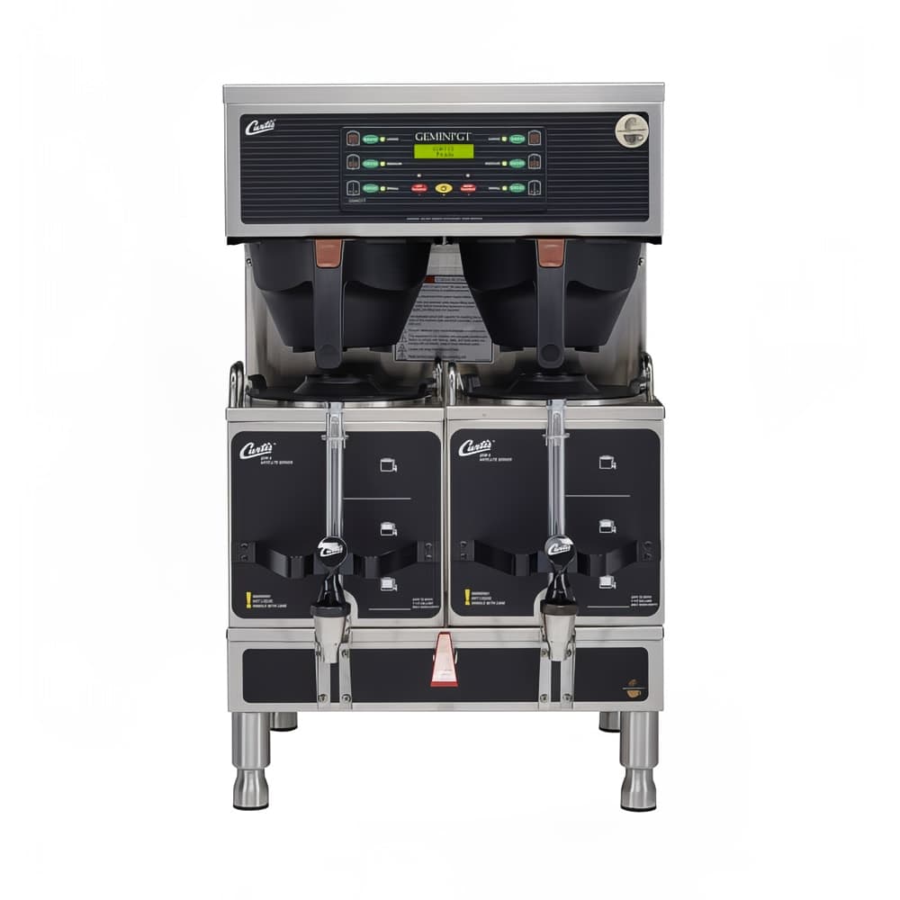 Curtis GEMTS19A1000 Automatic Twin Coffee Brewer w/ (2) Lower Warmer & Hot Water Faucet, 220v/1ph