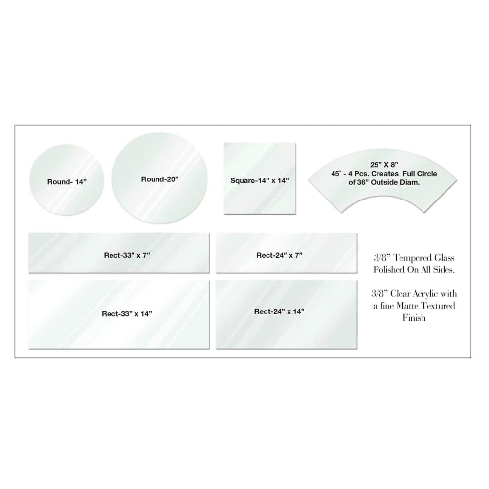 Eastern Tabletop 0509G Rectangular Riser Shelf - 33"L x 9"W, Glass, Clear