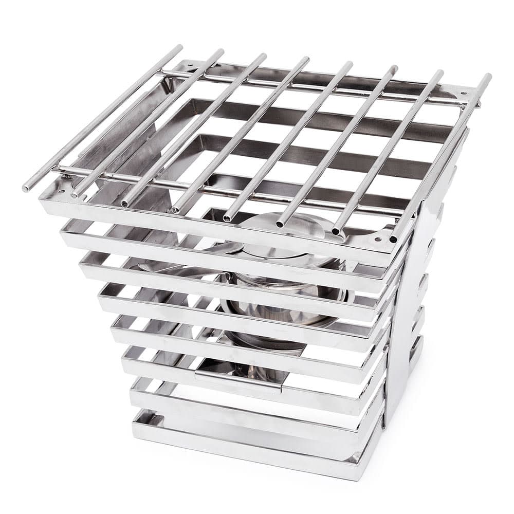 Eastern Tabletop 1715 10" Square Escalate Riser w/ Sterno Holder - 9"H, Stainless Steel