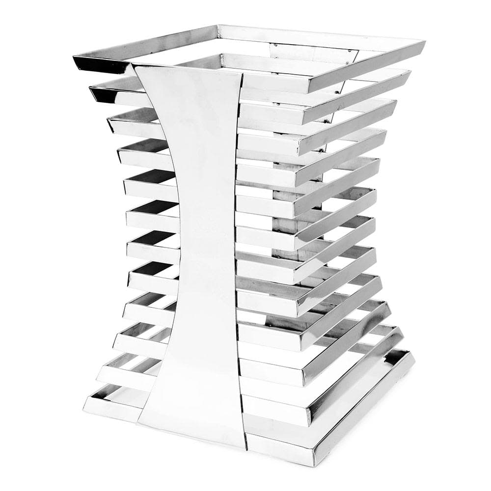 Eastern Tabletop 1720 10" Square Escalate Riser w/ Sterno Holder - 14"H, Stainless Steel