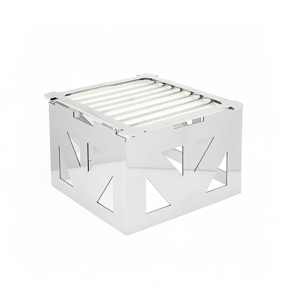 Eastern Tabletop 1741 8" Square Lexus Riser w/ Sterno Holder - 5"H, Stainless Steel