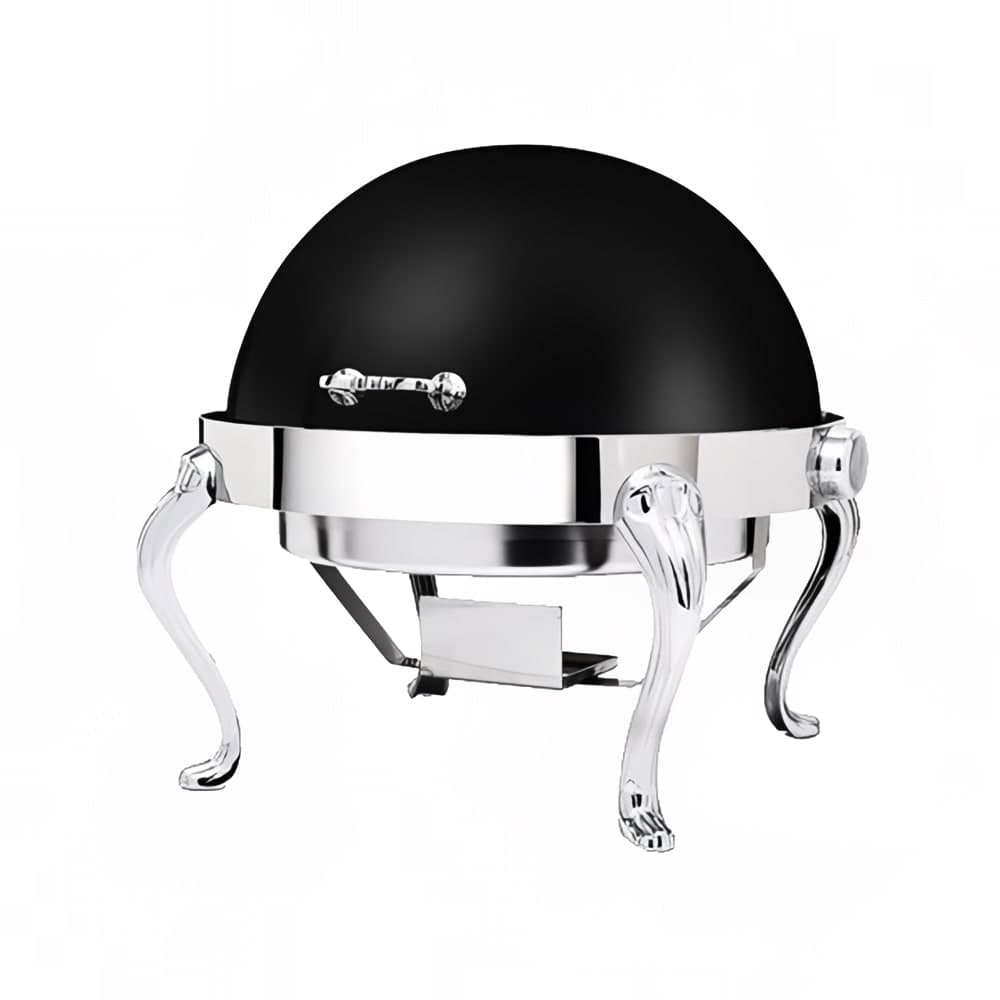 Eastern Tabletop 3118QAMB 8 qt Round Chafer w/ Roll Top Cover, Stainless Steel, Black