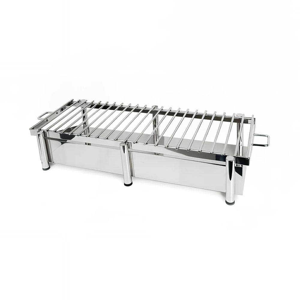 Eastern Tabletop 3259G Rectangular Pillared Grill Stand - 41 1/2"L x 11 1/2"W x 10"H, Stainless Steel