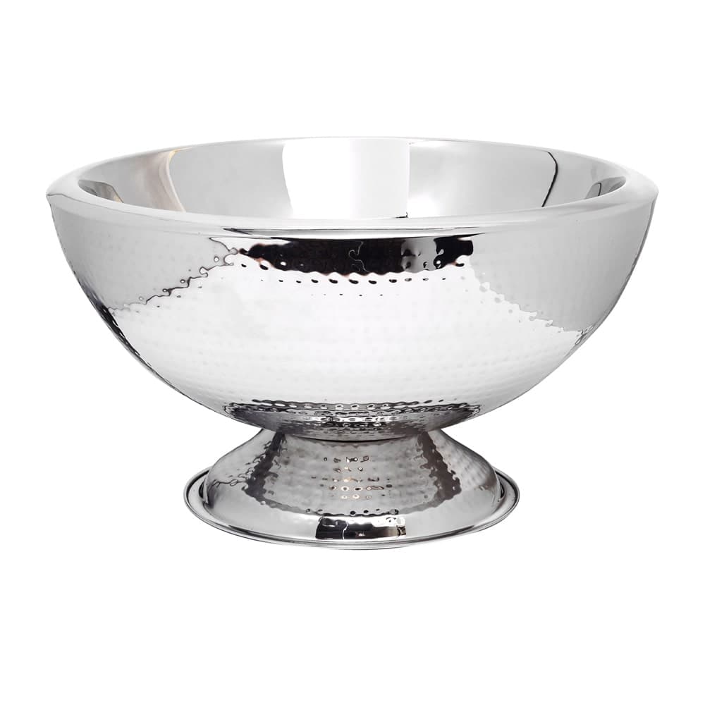 Eastern Tabletop 7043H 8 3/4" Double Walled Wine Ice Bowl - Stainless Steel, Hammered Finish