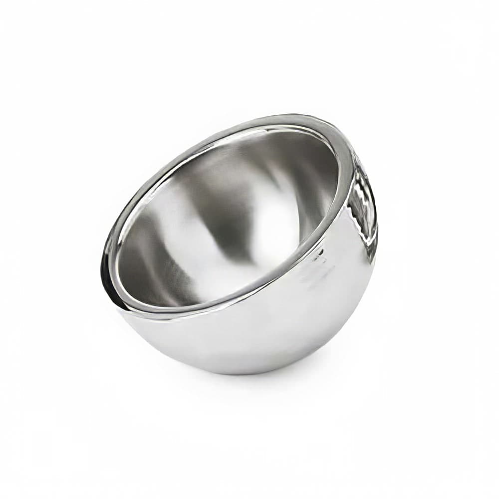 Eastern Tabletop 7206 20 oz Round Dual Angle Bowl - Hammered Stainless Steel