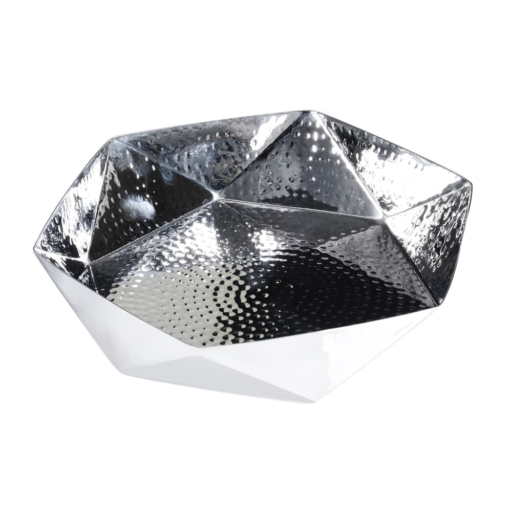Eastern Tabletop 9380 6" Hexagonal Bowl - Hammered Stainless Steel, Mirror Finish