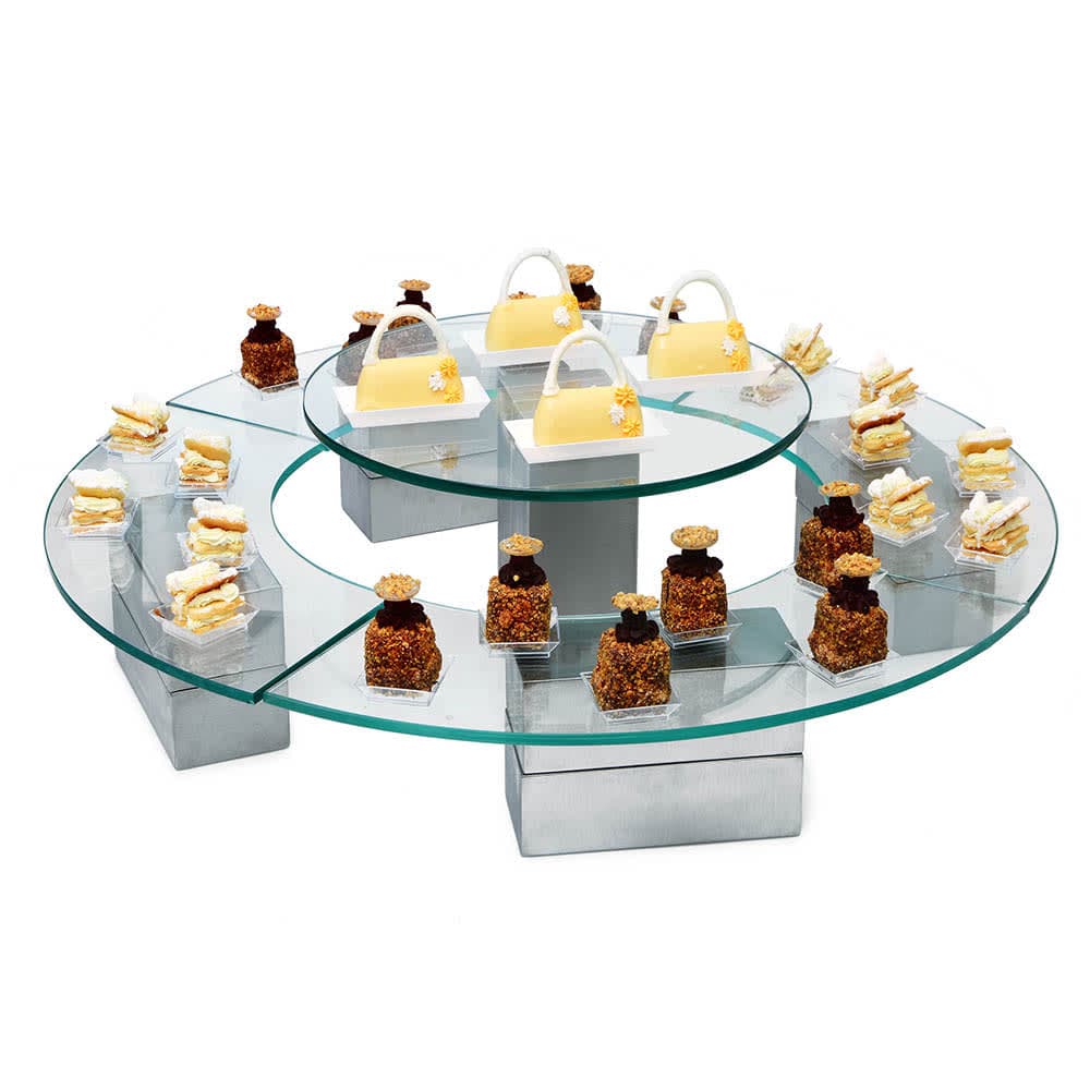 Eastern Tabletop BMW12 Sticky Brick Riser Set - 9"L x 4"W x 2 3/4"H, Brushed Stainless