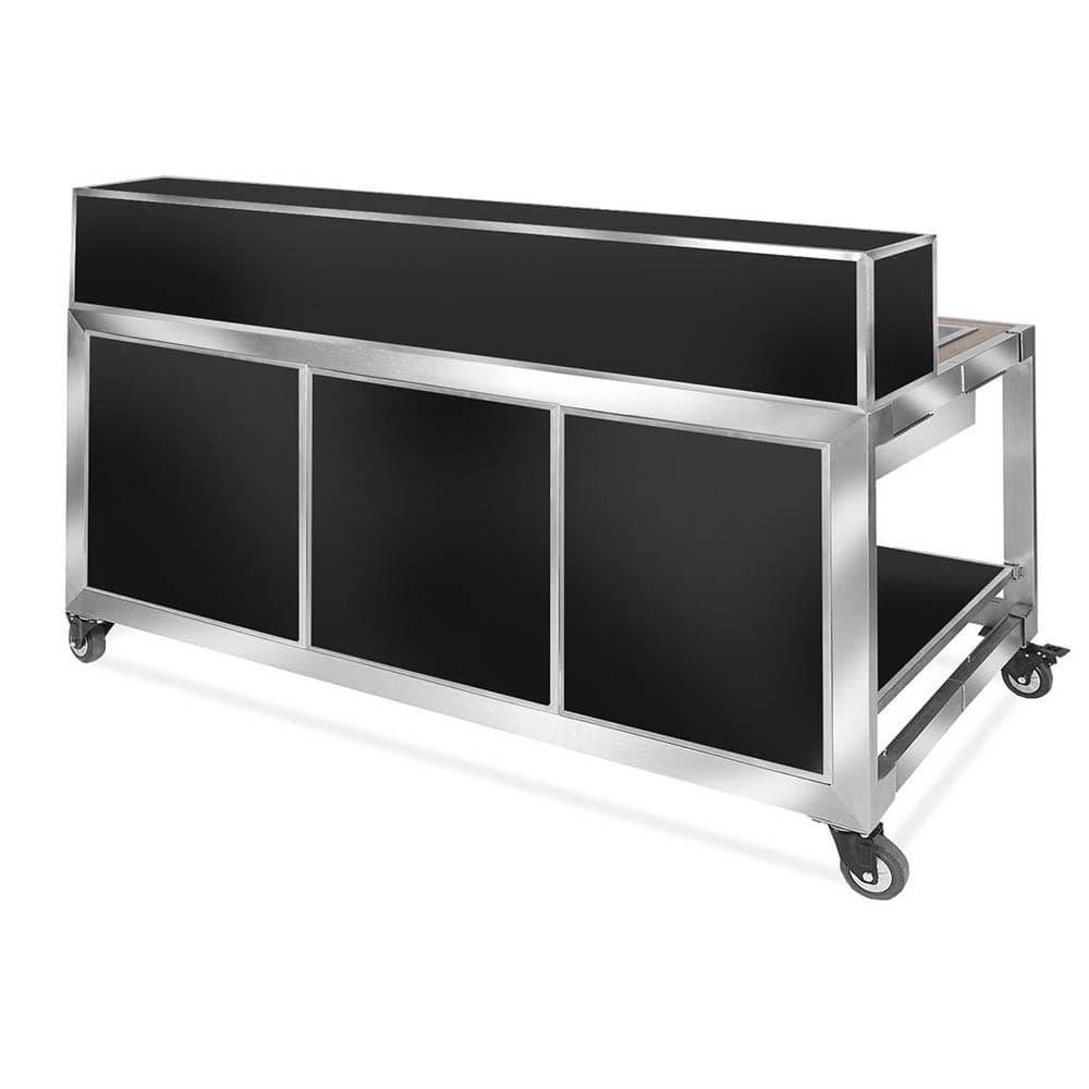 Eastern Tabletop H975BCBKS 66 5/8" Foldaway Portable Bar Kit, Black Laminate