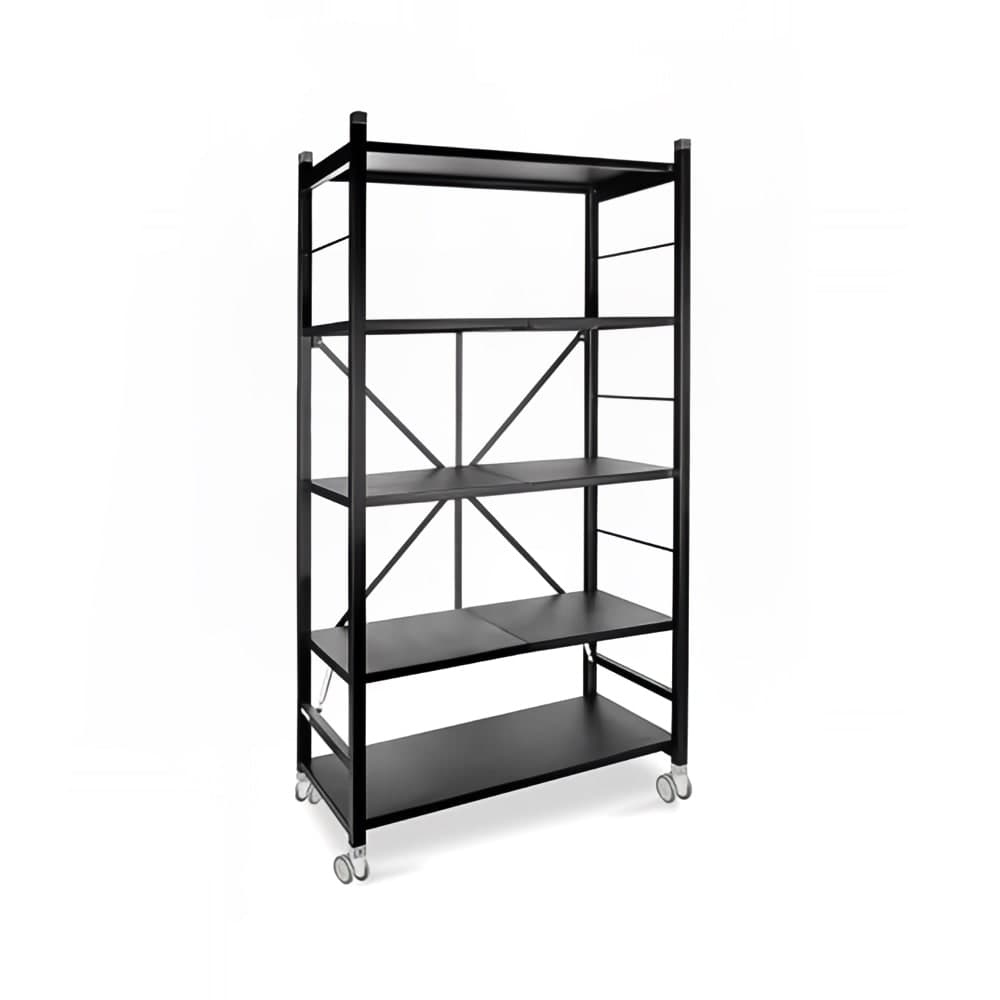 Eastern Tabletop Z1000BK Mobile Display Tower w/ (5) Shelves & Aluminum Frame - 36"L x 16 3/4"W x 36"H
