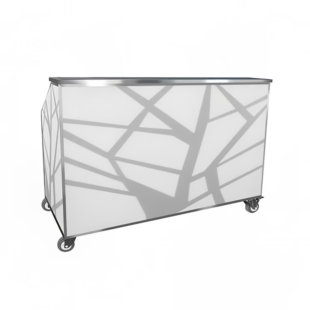 Eastern Tabletop Z946OR Portable Bar for Indoor/Outdoor - 66"L x 32"W x 47 1/2"H, Optic Reflector Acrylic