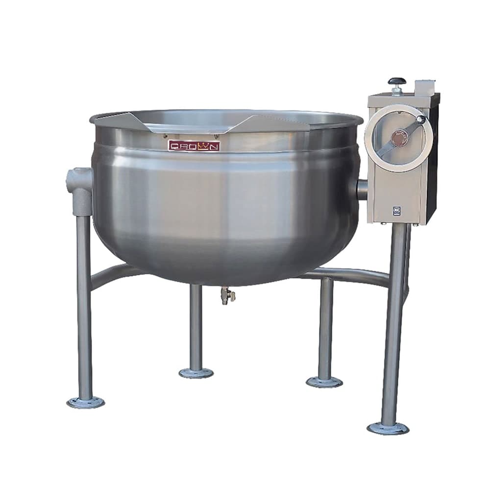 Crown Steam DLT-60F 60 gal. Steam Kettle - Manual Tilt, Full Jacket, Direct Steam