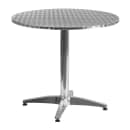 MoTak M188 31 1/2" Round Patio Table w/ (4) Arm Chairs - Smooth Stainless Steel Top, Aluminum Column & Base thumbnail 2