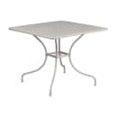 MoTak M215 35 1/4" Square Patio Table w/ (4) Square Back Arm Chairs - Steel, Light Gray w/ Rainflower Design thumbnail 3