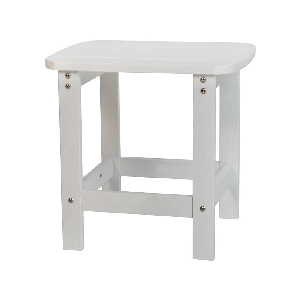 MoTak M222 Rectangular Side Table - Adirondack Style, 18 3/4" x 15", White Polystyrene Resin