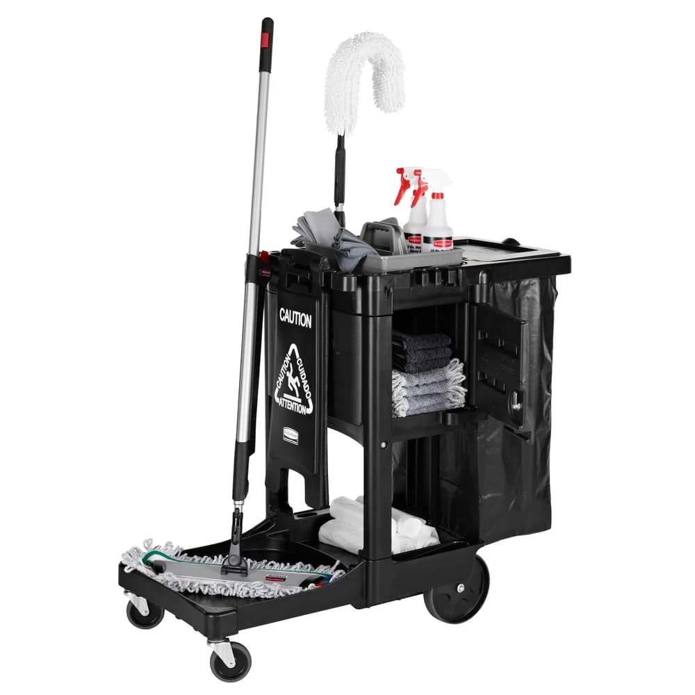 Rubbermaid Commercial Products Executive Series Janitor Cart with Locking Cabinet.