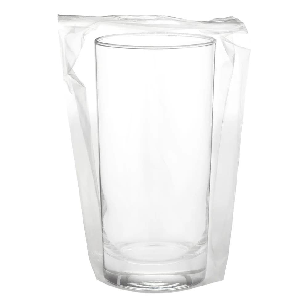 Registry Plastic Water Glass Bag, 4" x 2" x 8", Clear