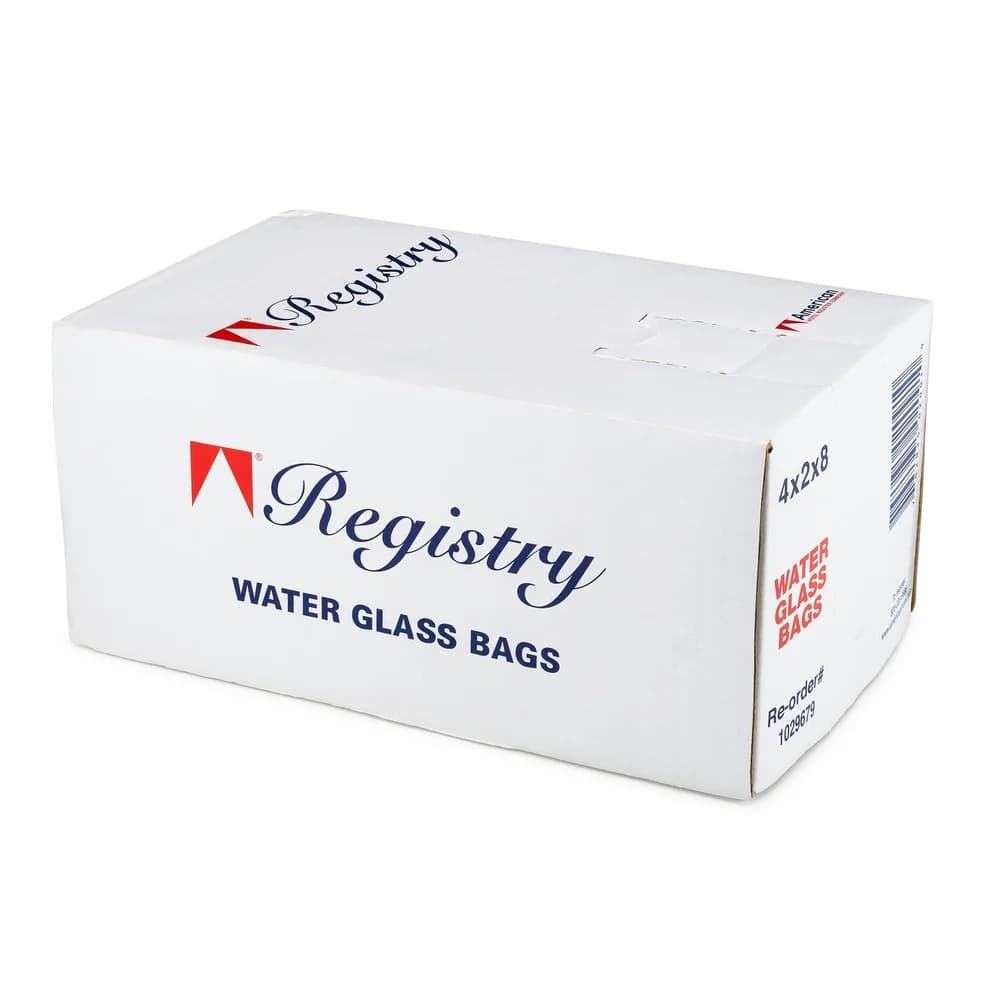 Registry Plastic Water Glass Bag, 4" x 2" x 8", Clear thumbnail 3
