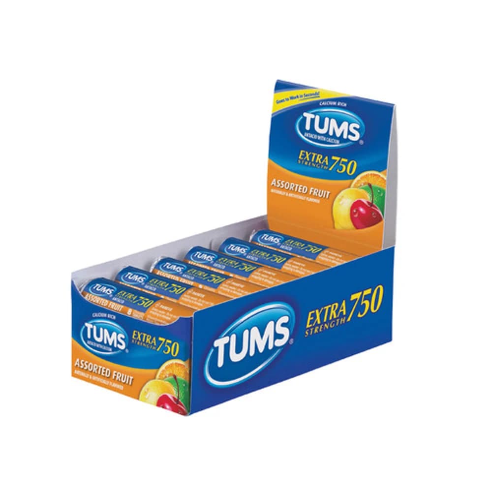 Tums Extra Strength 750 Antacid, 12 rolls