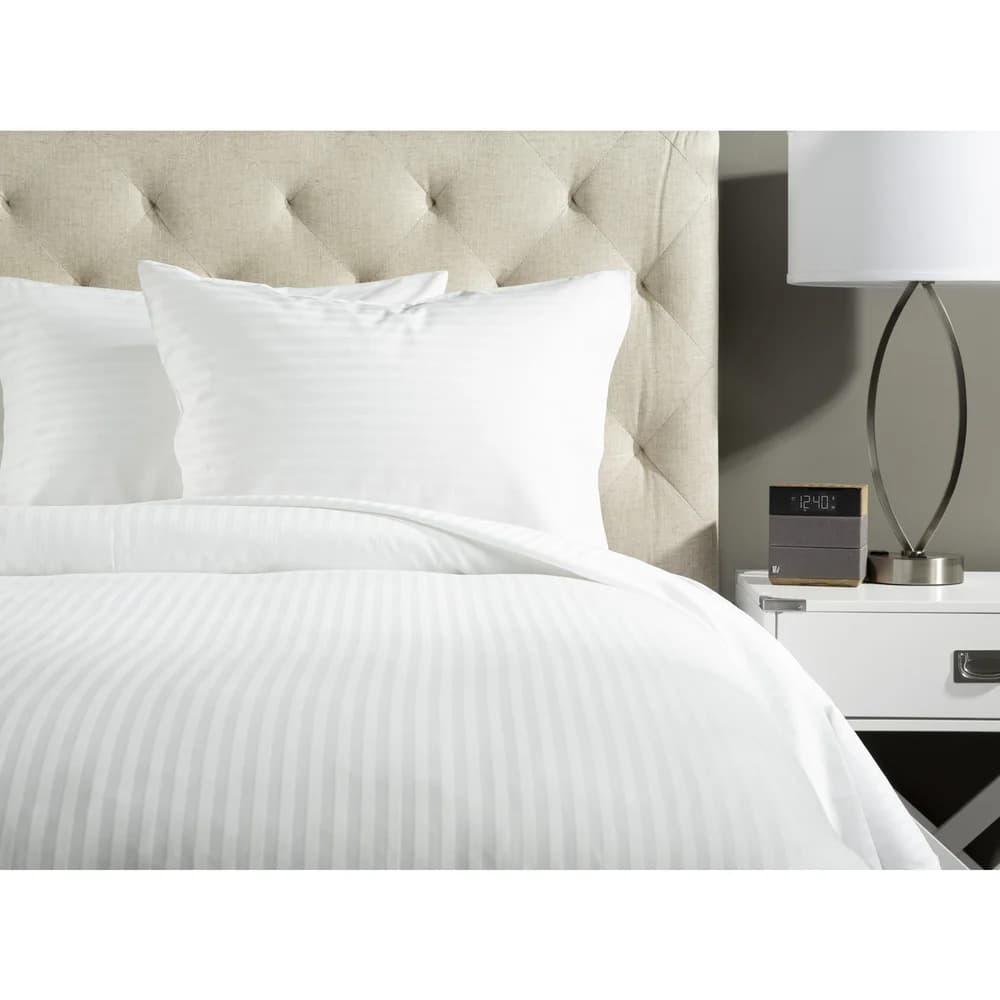 Benessere Luxury 300 Thread Count 100% Long-Staple Combed Ring-Spun Cotton Tone-on-Tone Stripe Flat Sheet 94"x120" Queen thumbnail 2