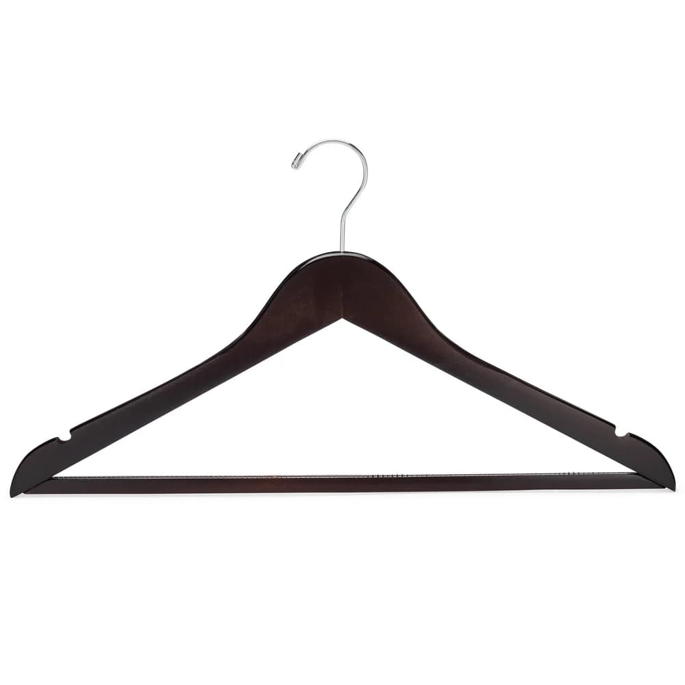 Registry Wooden Non Slip Hanger, 17", Mahogany