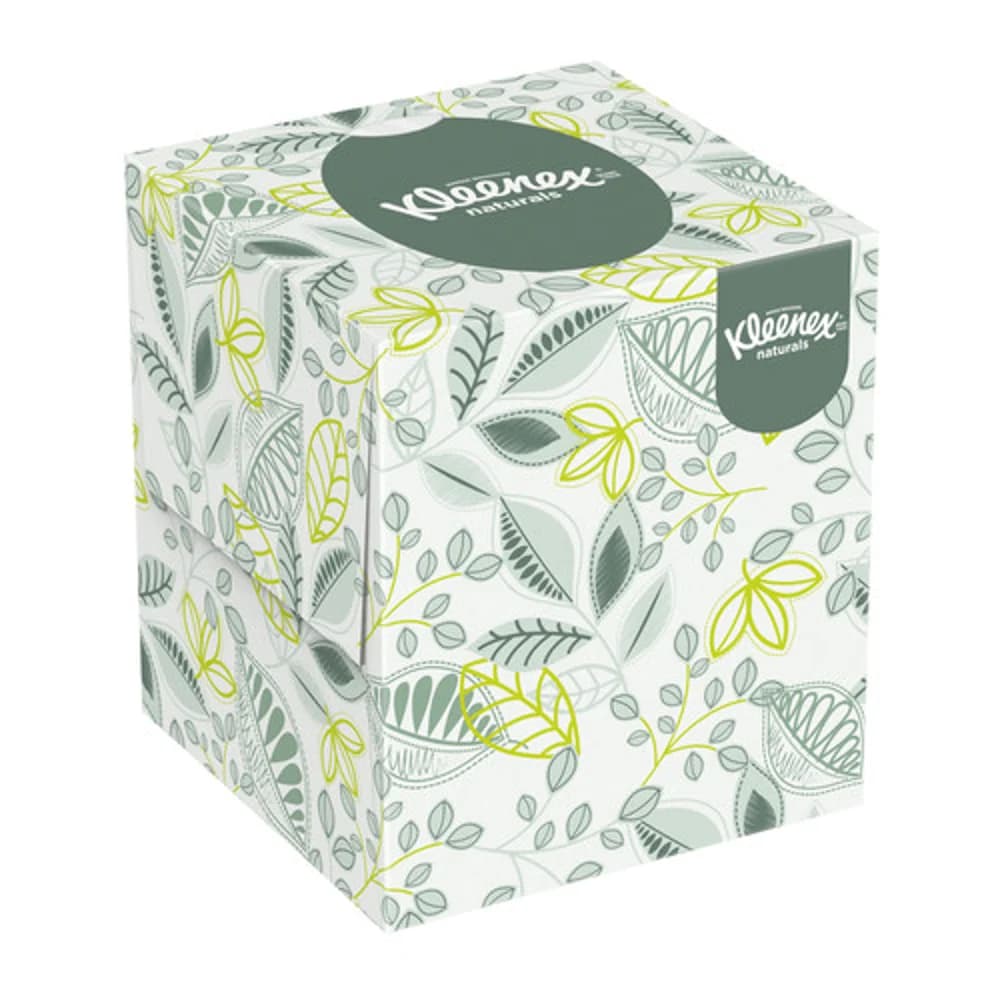 Kleenex Naturals Cube Facial Tissue, 2-Ply, 36 Boxes Per Case