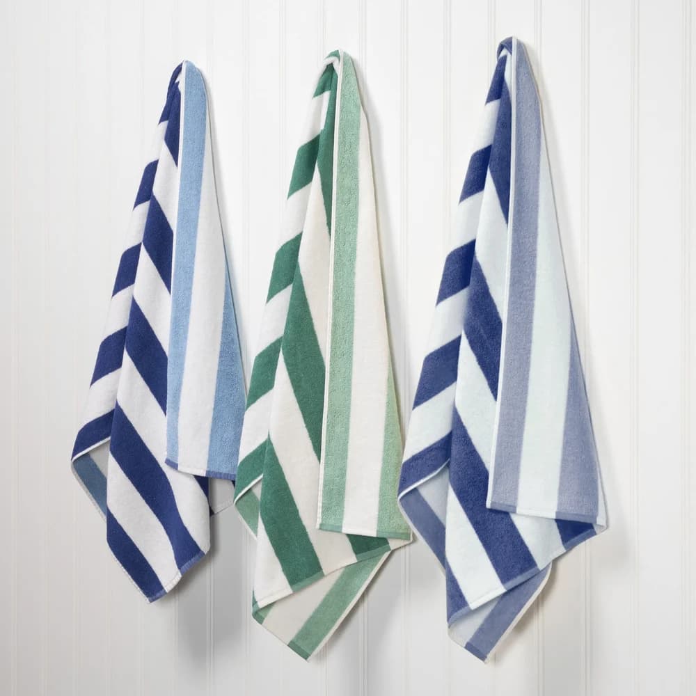 Registry Pool Towel, 30" W x 70" L, 15 Lbs./Dz, Reversible Blue Stripe