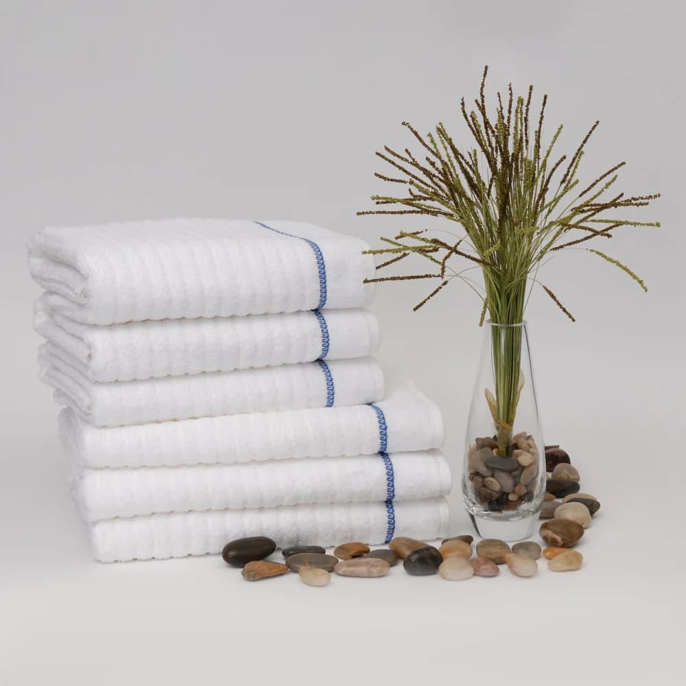 1888 Mills Waves Textured Pool Towel, 24" x 50", 10.5 lb/dz Blue