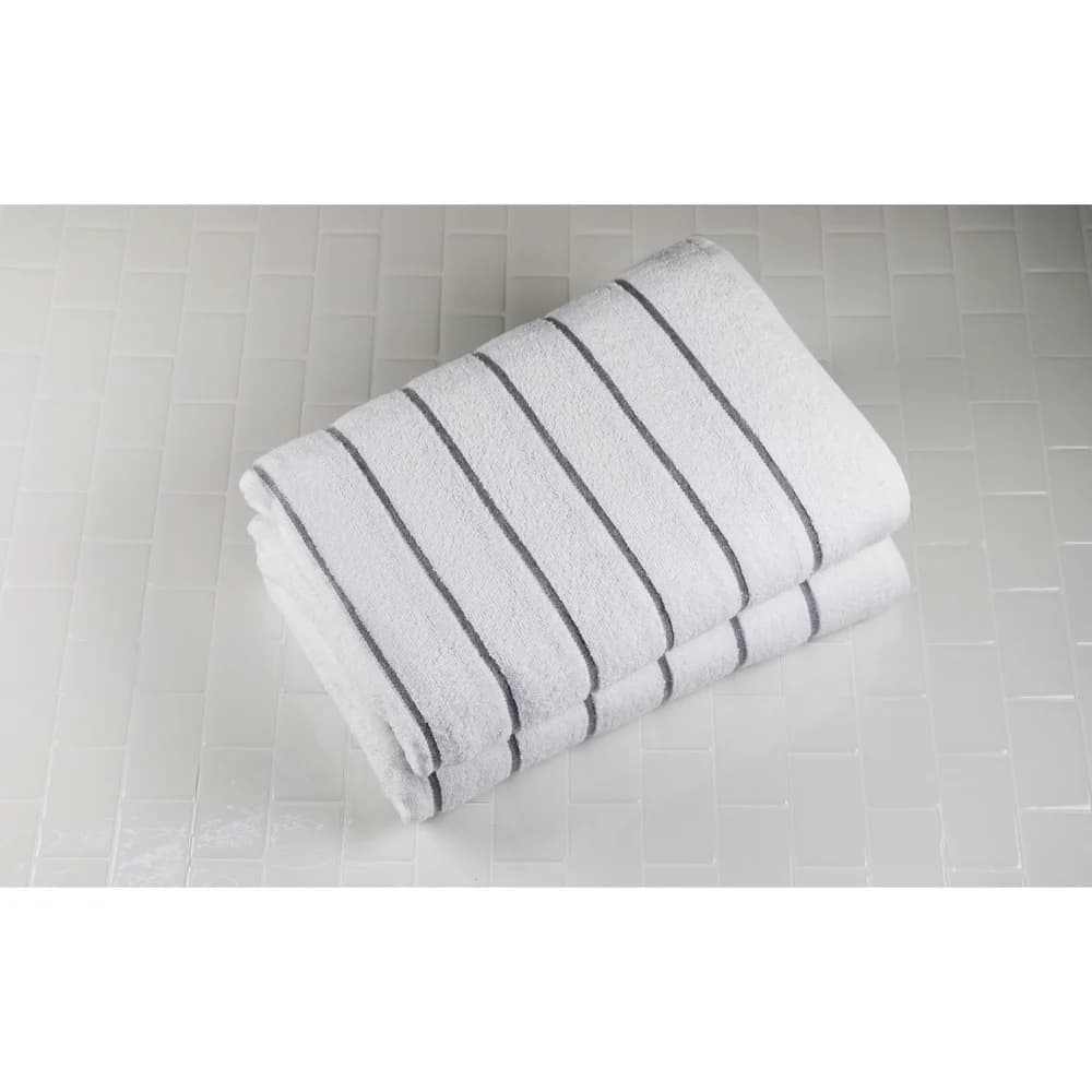 1888 Mills Fibertone Twill Ribbed Stripe Pool Towel, 30"X60", 13 lb/dz Grey thumbnail 2