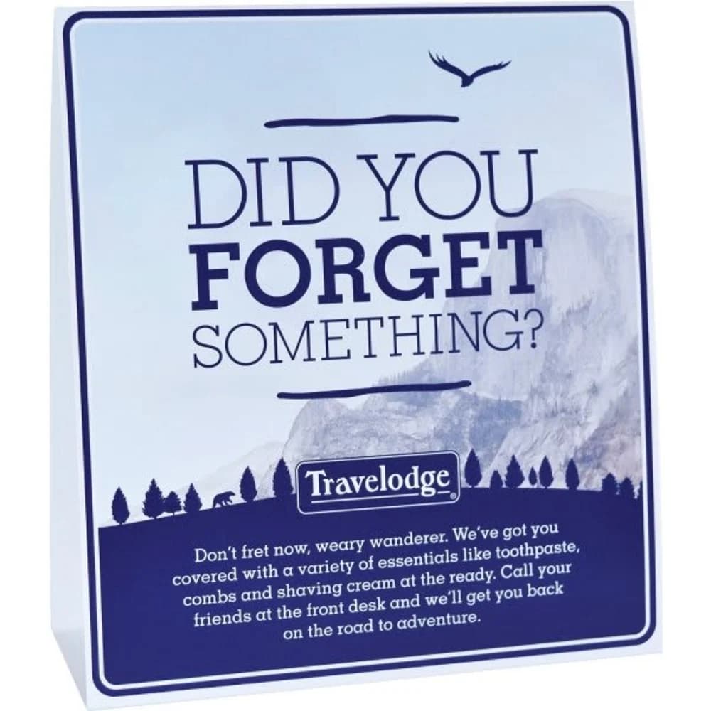 Travelodge New Tent Card, Forget Somethi