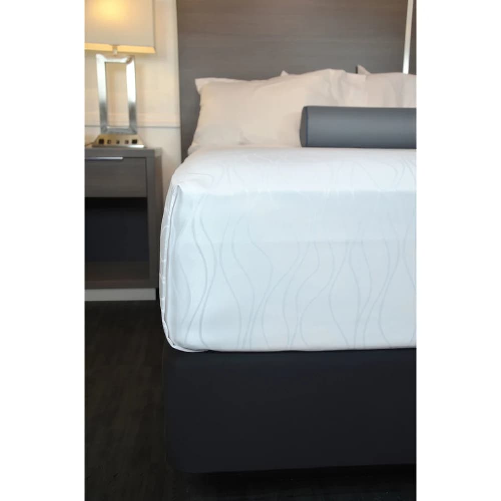 Suite Rest Wave Decorative Top Sheet, 93" x 110" Queen, White thumbnail 2