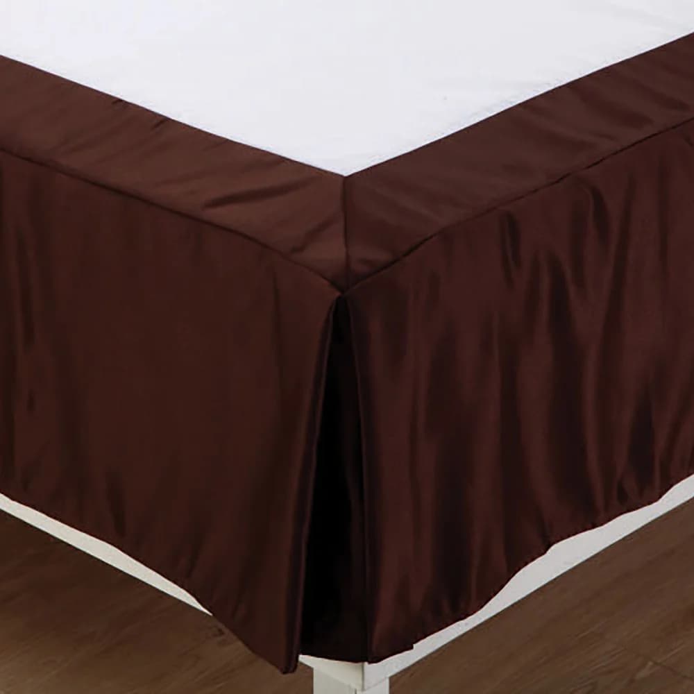 Lux Bed Skirt, 14" Drop, Queen, Chocolate thumbnail 3