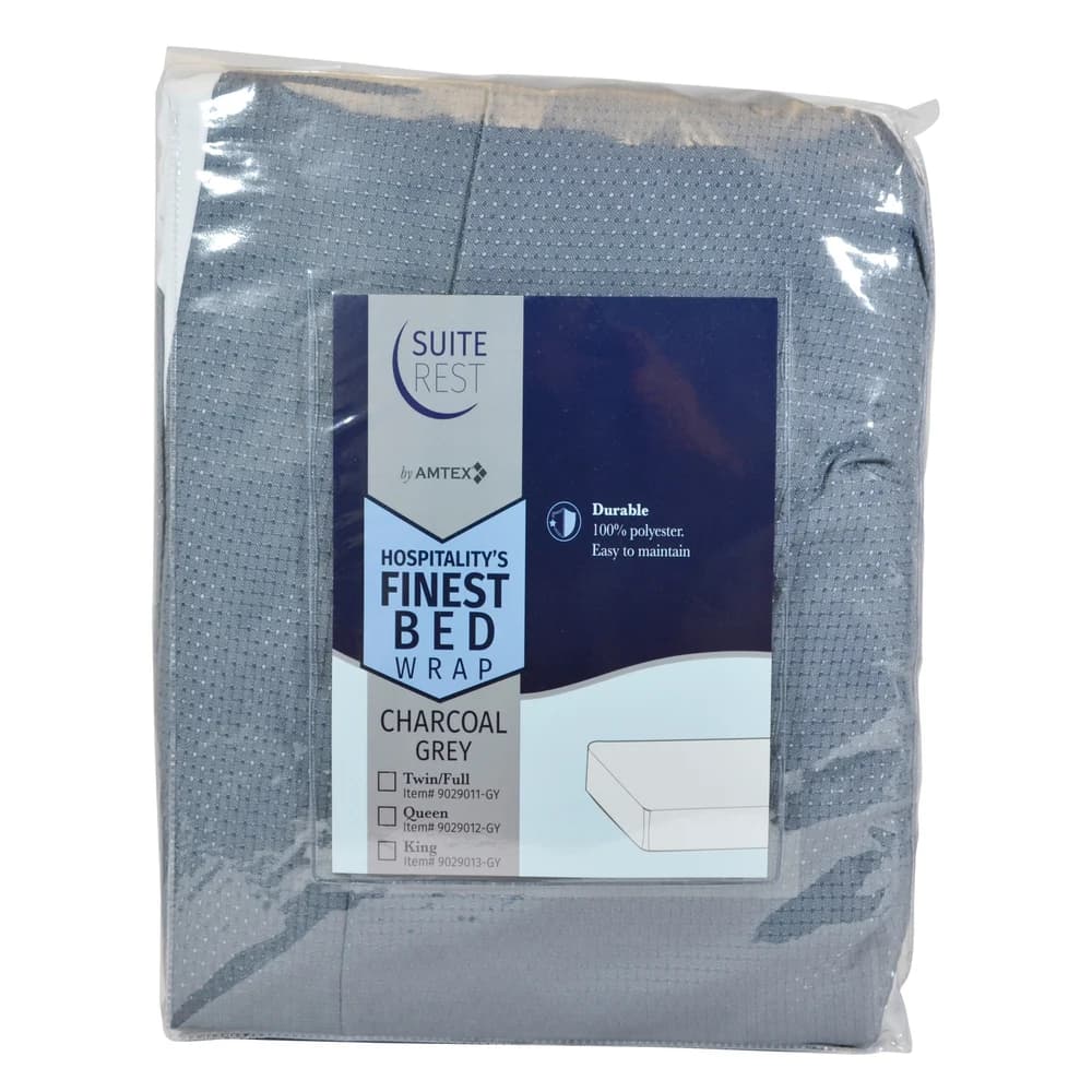 Suite Rest Easy Fit Box Spring Cover, Full XL, Charcoal