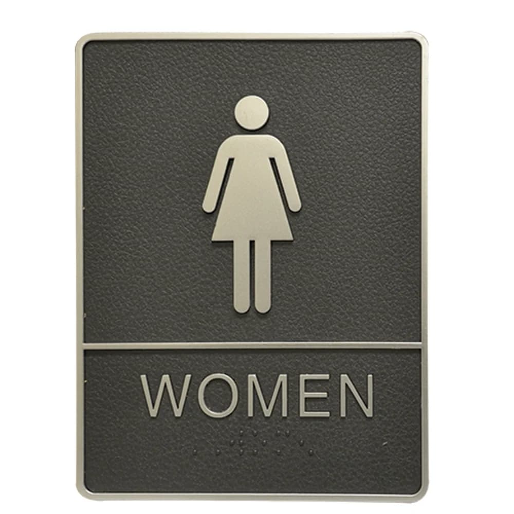 Women Restroom Sign W/ Braille 6X8X7