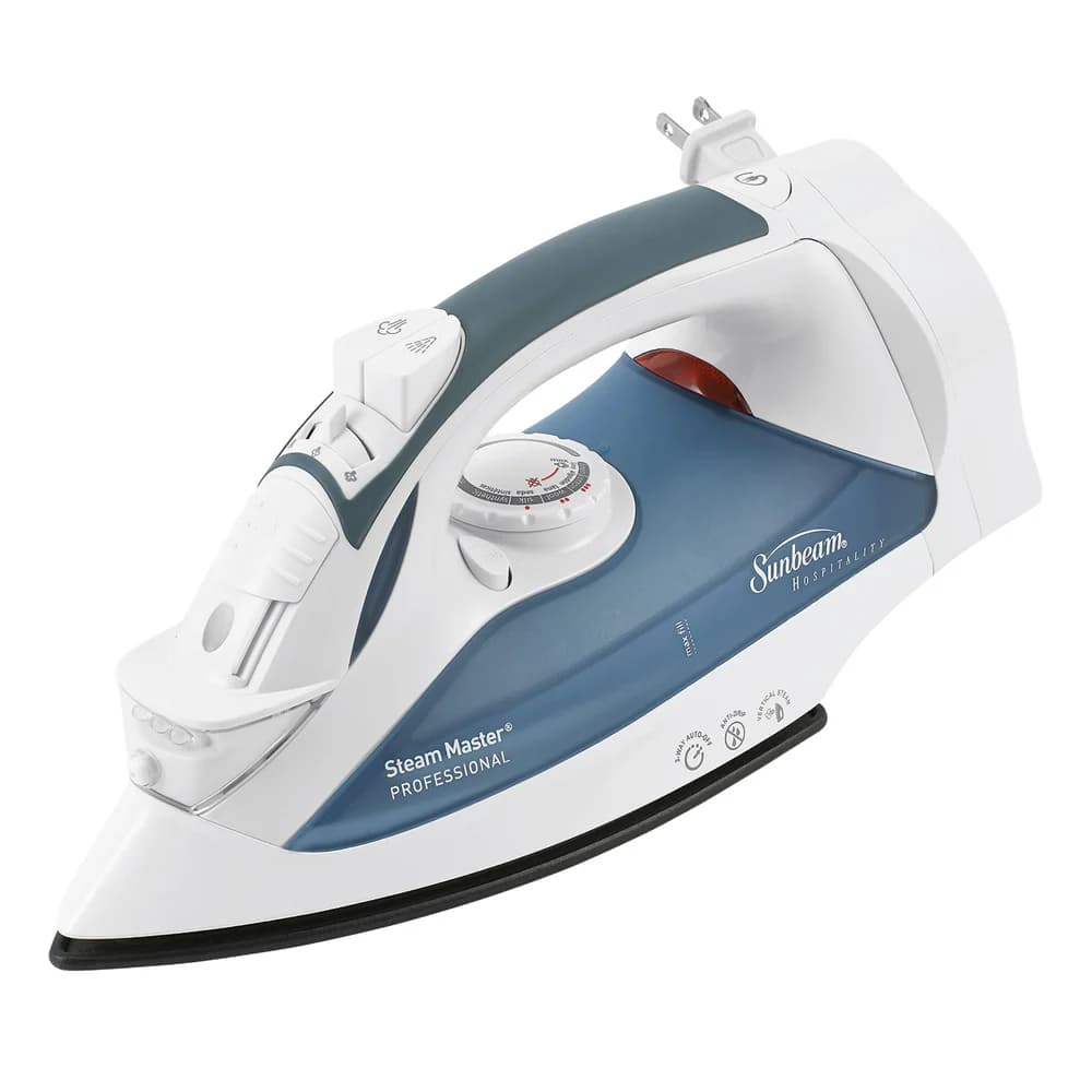Sunbeam Steam Master Full Size Iron, Retractable Cord, White