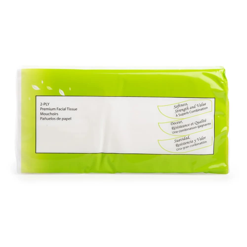 Welcome Facial Tissue, 2-Ply, Flat Poly Bag, 7.8" x 7.8", 100 Sheet, 30 Packs/Case thumbnail 3
