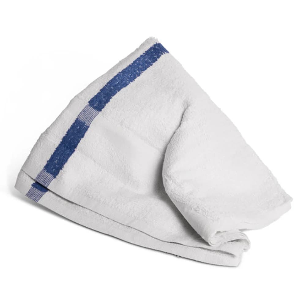 Economy Pool Towel Blue Center Stripe  24" x 48"  8lb/dz White