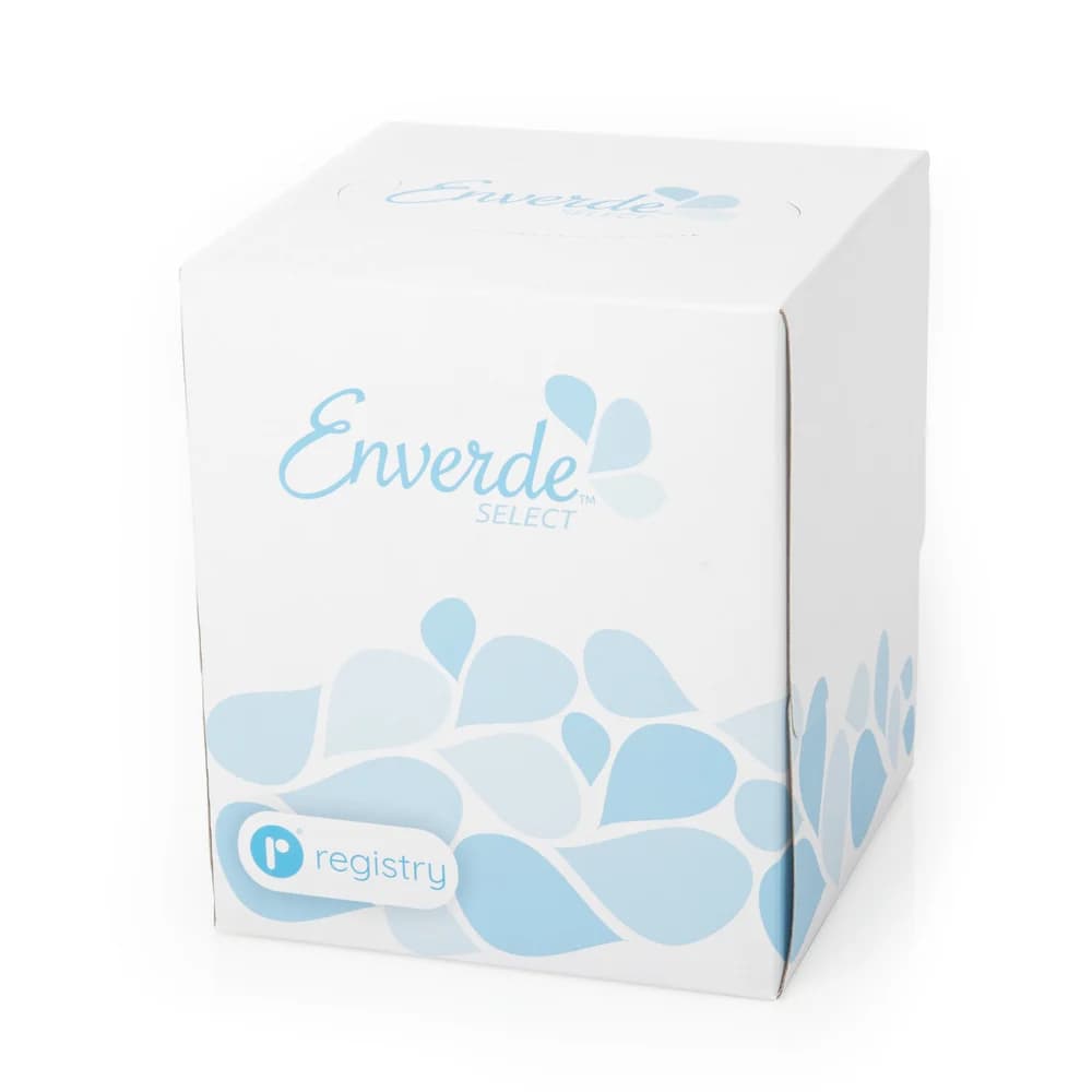 Enverde Select 2-Ply 100% Virgin Fiber Facial Tissue, Cube Box, 36/Case