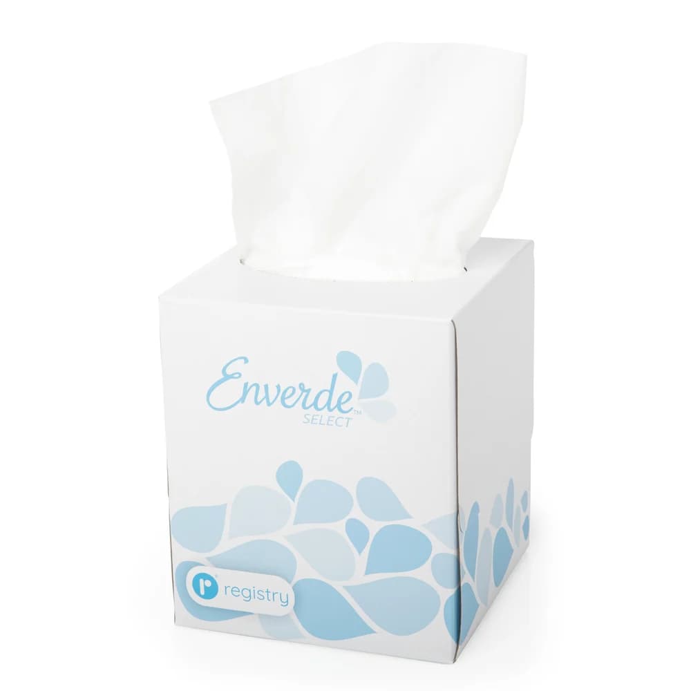 Enverde Select 2-Ply 100% Virgin Fiber Facial Tissue, Cube Box, 36/Case thumbnail 2