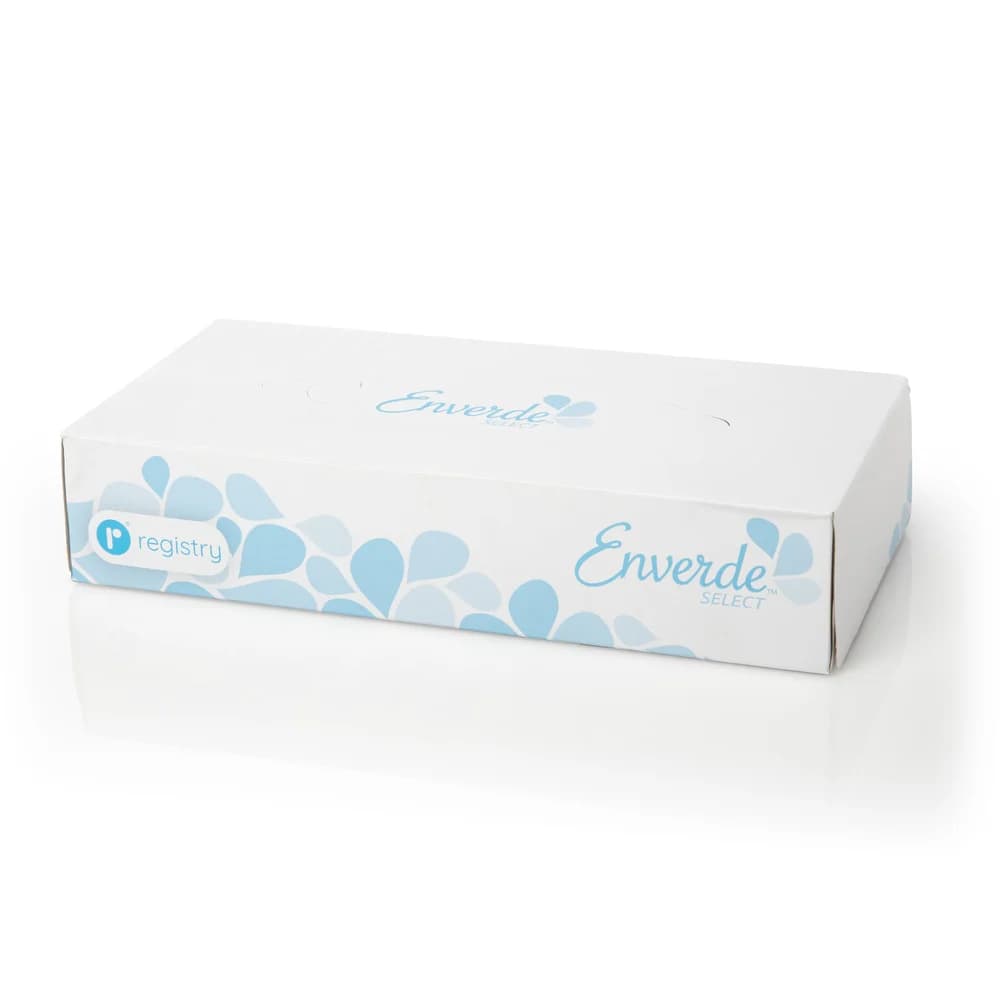 Enverde Select 2-Ply 100% Virgin Fiber Facial Tissue, Flat Box, 30/Case