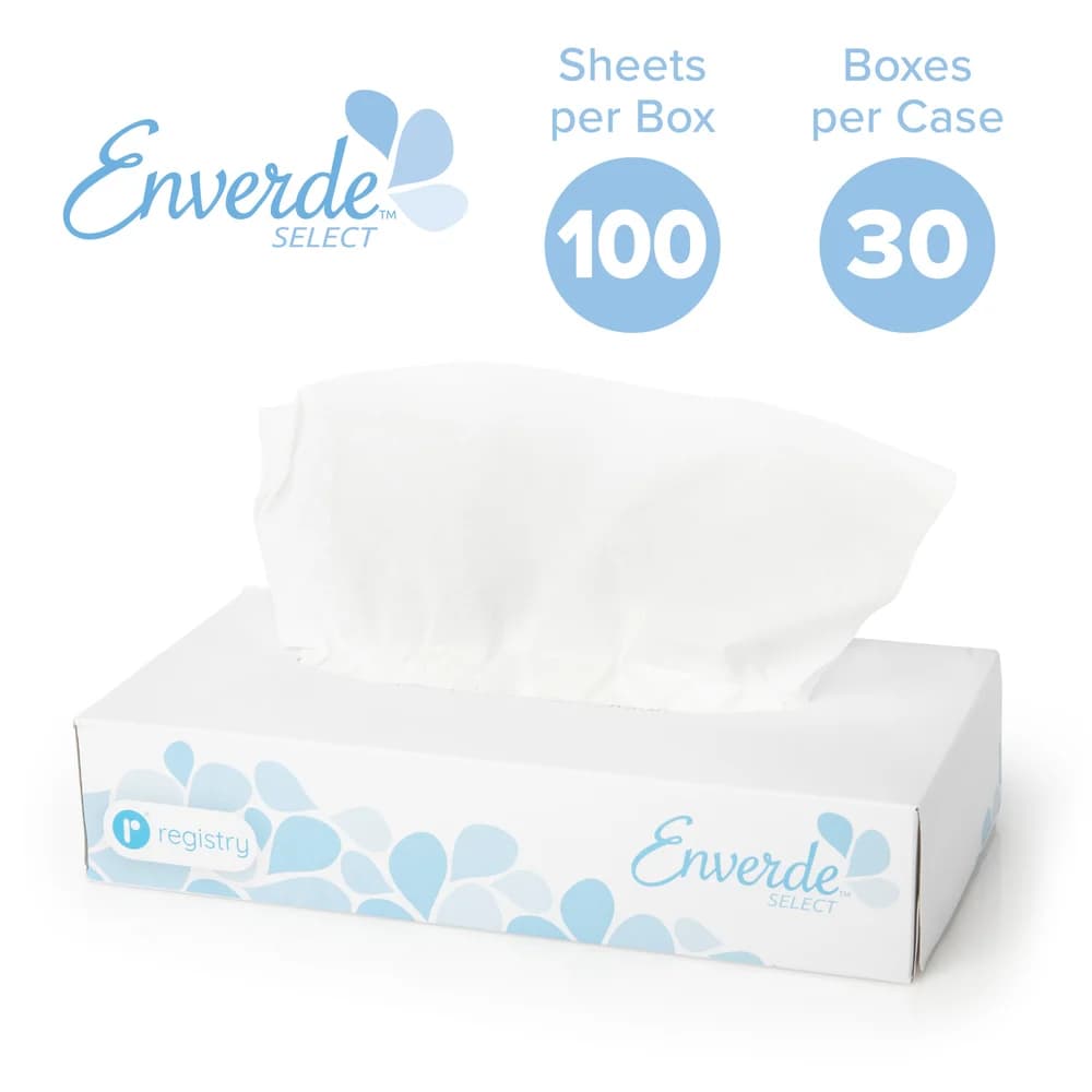 Enverde Select 2-Ply 100% Virgin Fiber Facial Tissue, Flat Box, 30/Case thumbnail 3